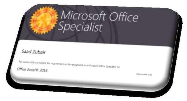 Microsoft Office Specialist certificate