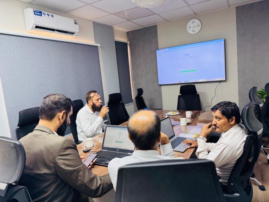 Client training session and certificate ceremony photo