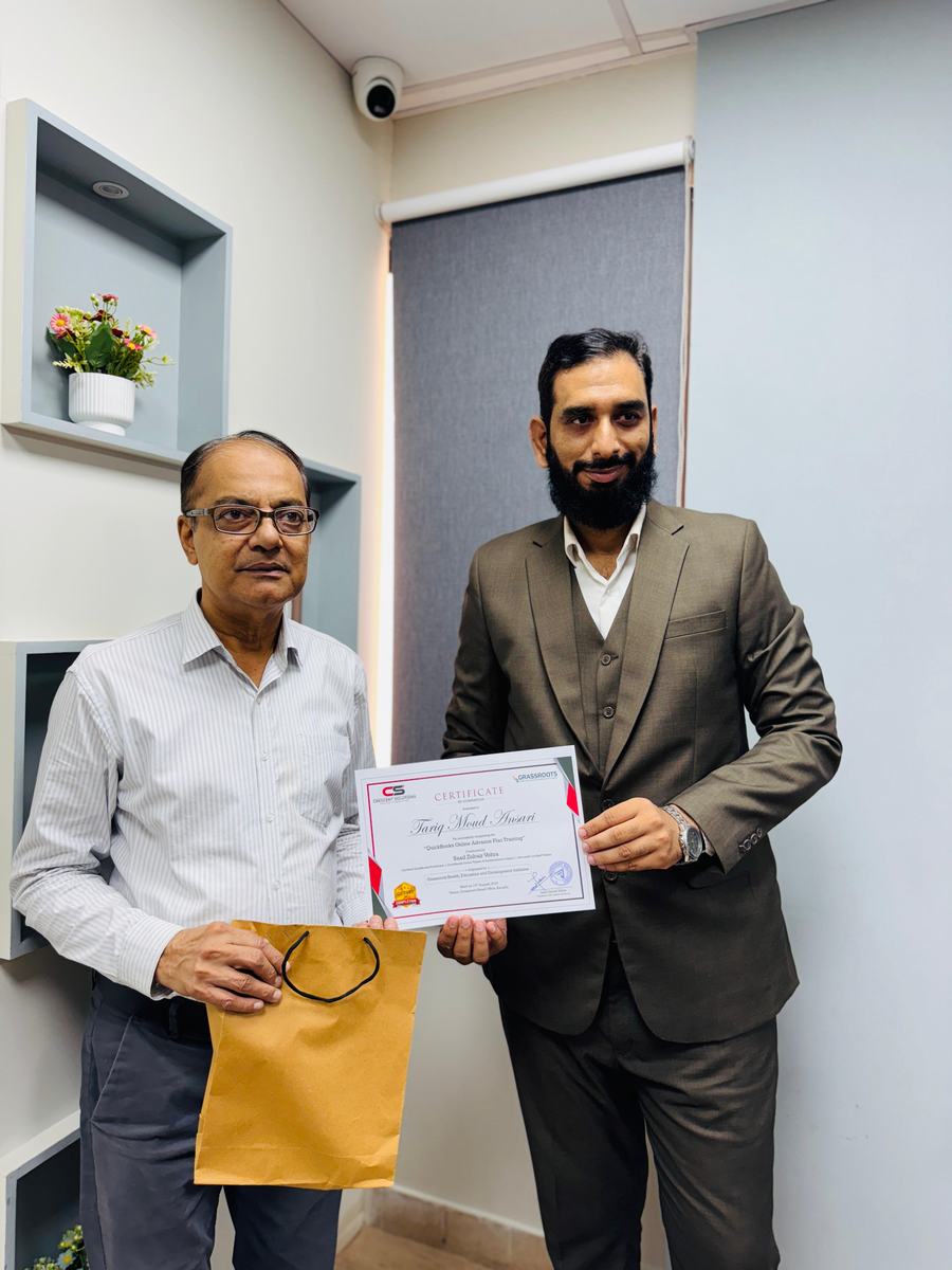 Client training session and certificate ceremony photo