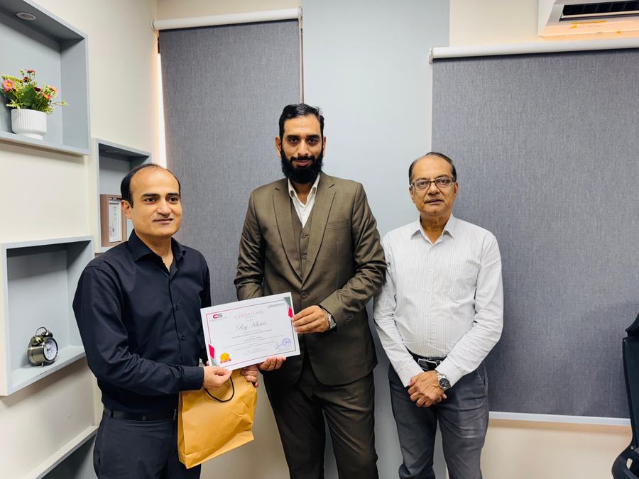 Client training session and certificate ceremony photo
