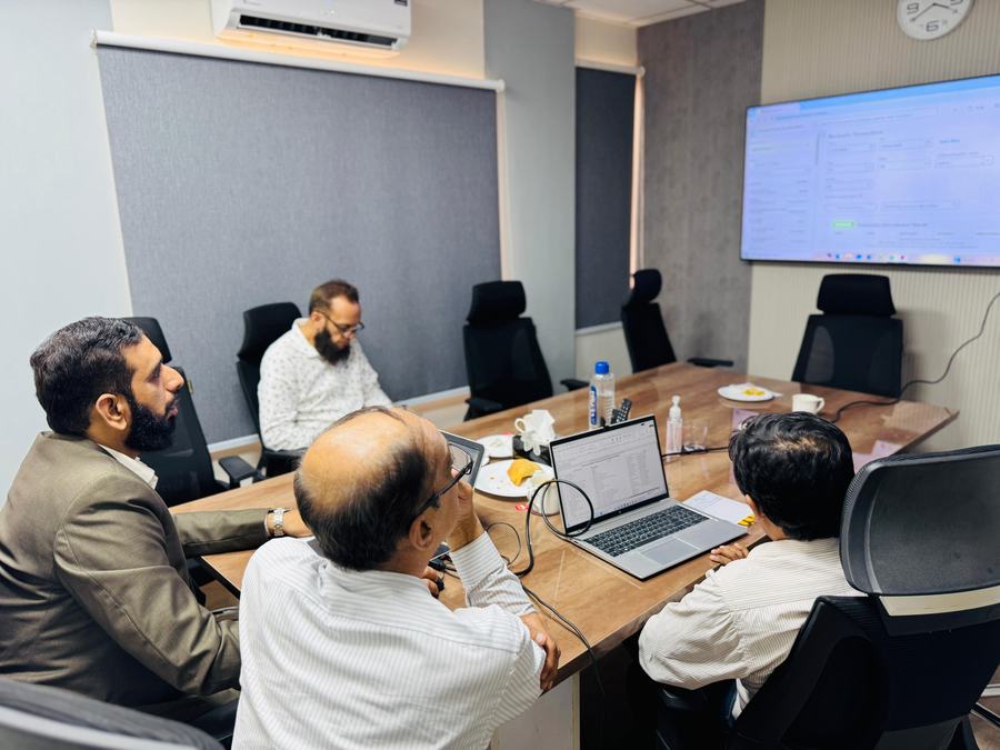 Client training session and certificate ceremony photo